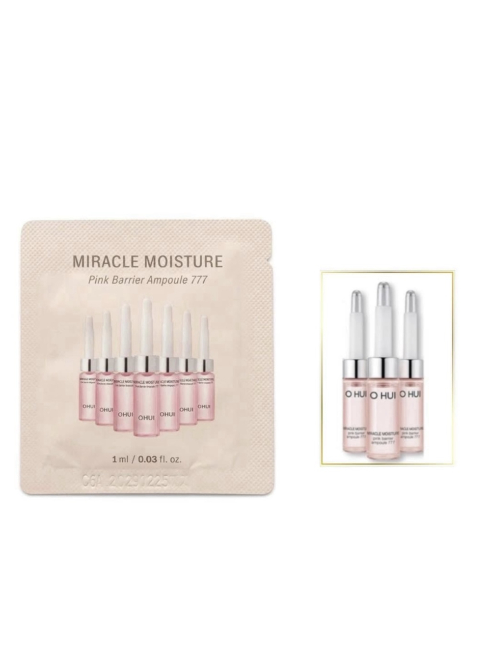 O HUI Miracle Moisture Pink Barrier Ampoule 777 1ml x 40pcs OHUI